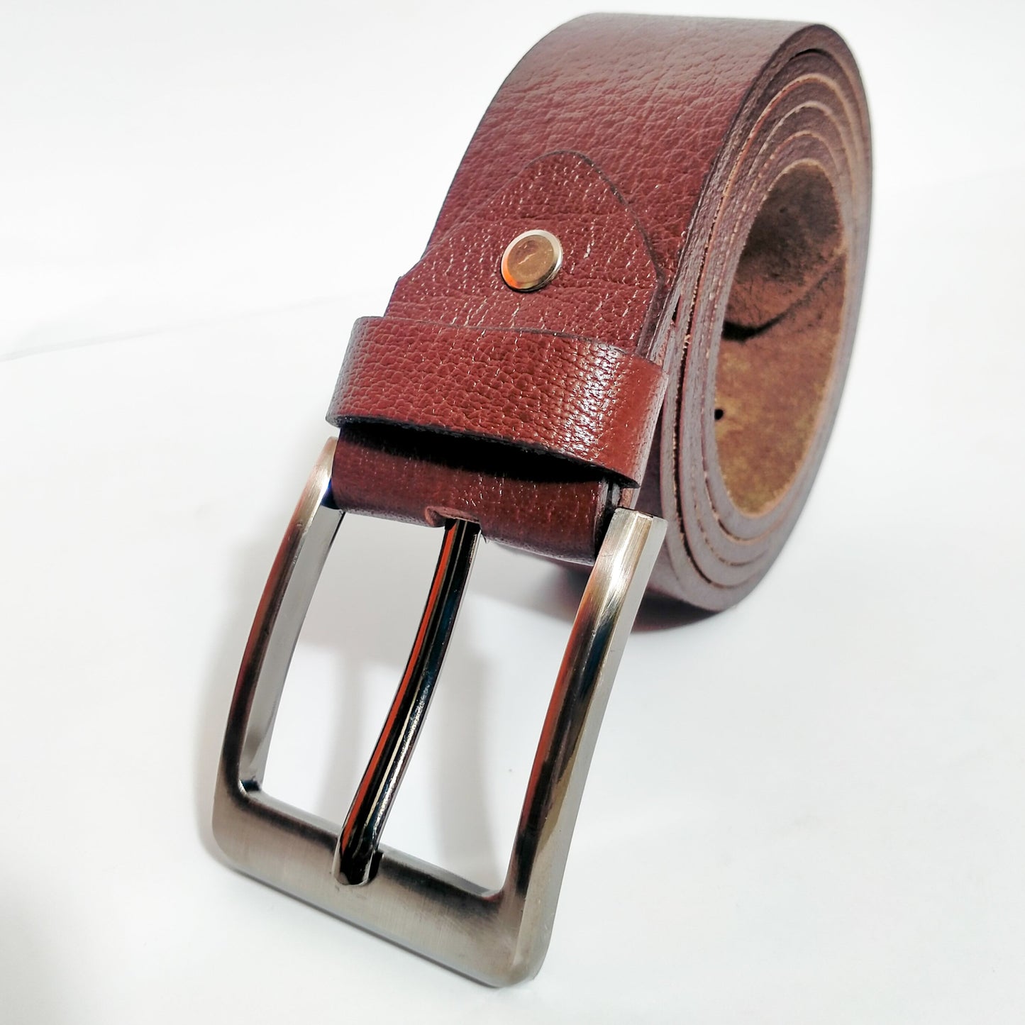 Full Grain 100% Pure Leather Belt - No Peeling or Cracking- Best For Jeans - Mustard Brown