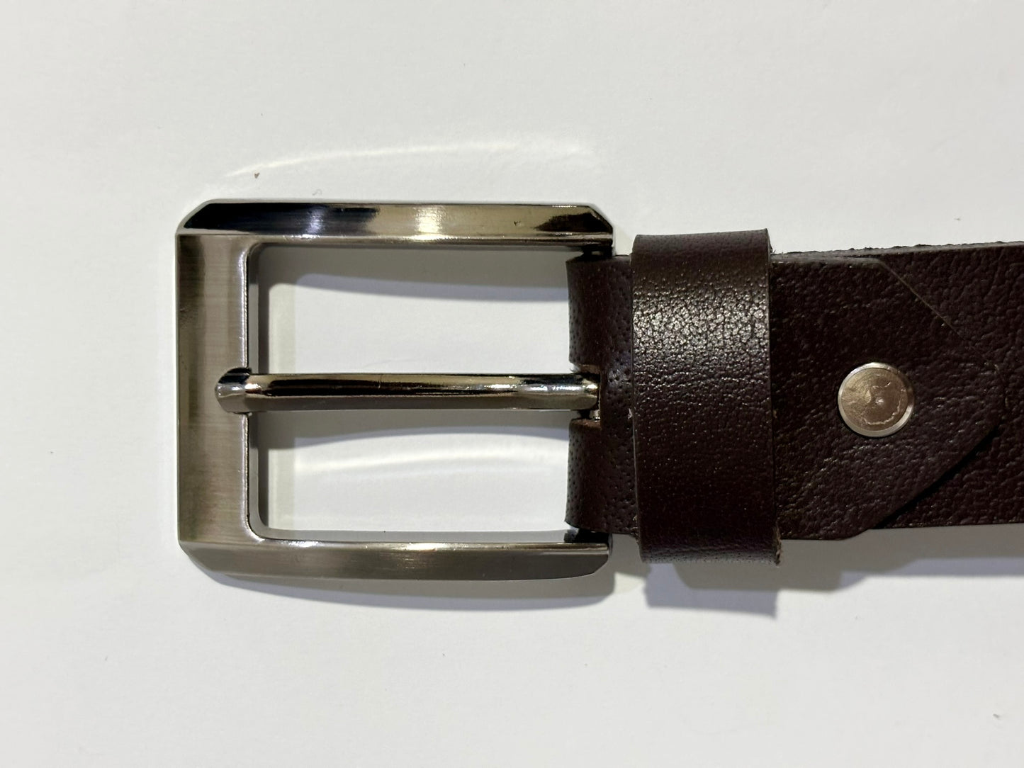 Dark Brown Full Grain Buffalo Leather Dress Belt - 2-Year Anti-Peeling Warranty