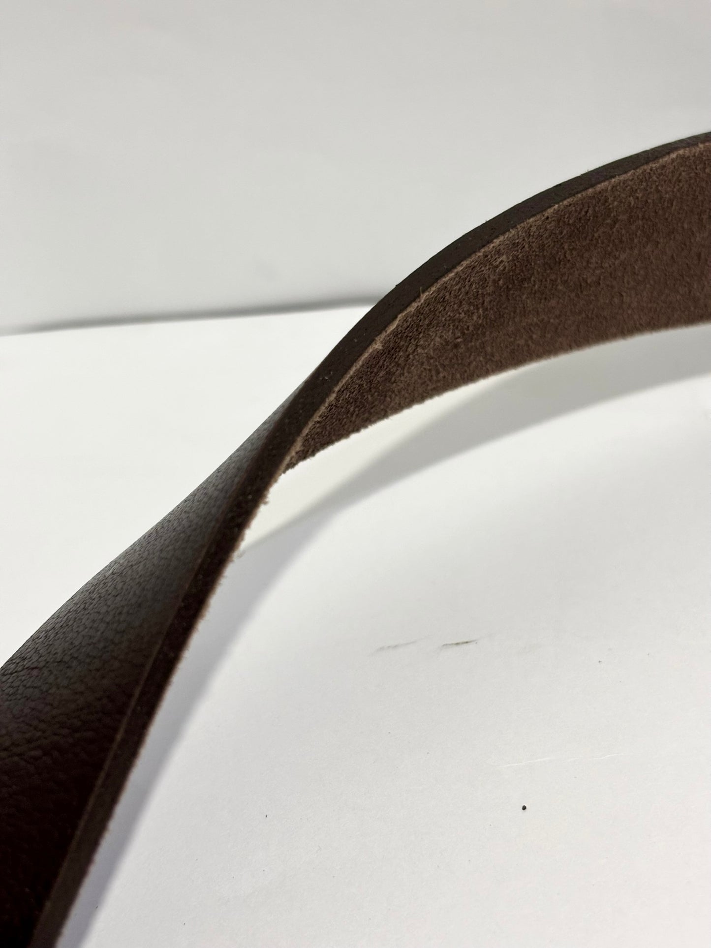 Dark Brown Full Grain Buffalo Leather Dress Belt - 2-Year Anti-Peeling Warranty