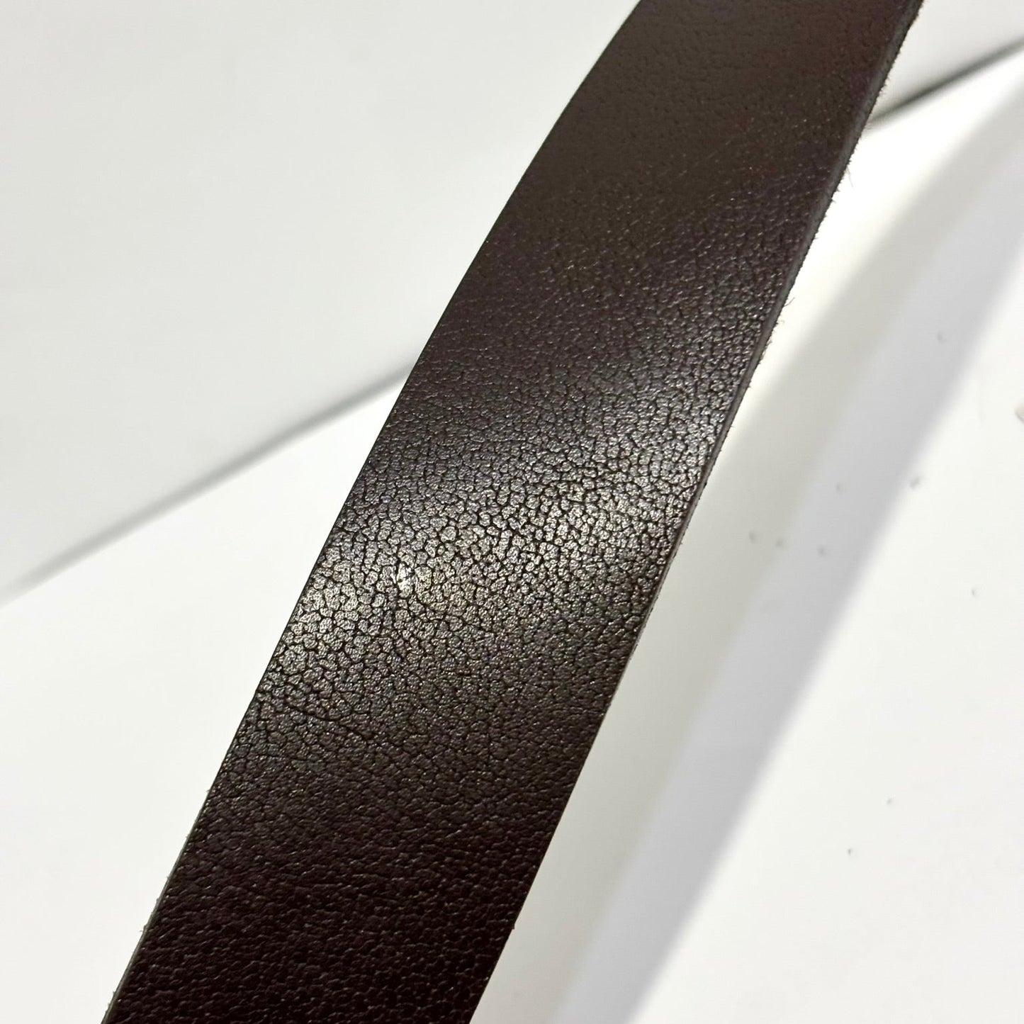 Dark Brown Full Grain Buffalo Leather Dress Belt - 2-Year Anti-Peeling Warranty