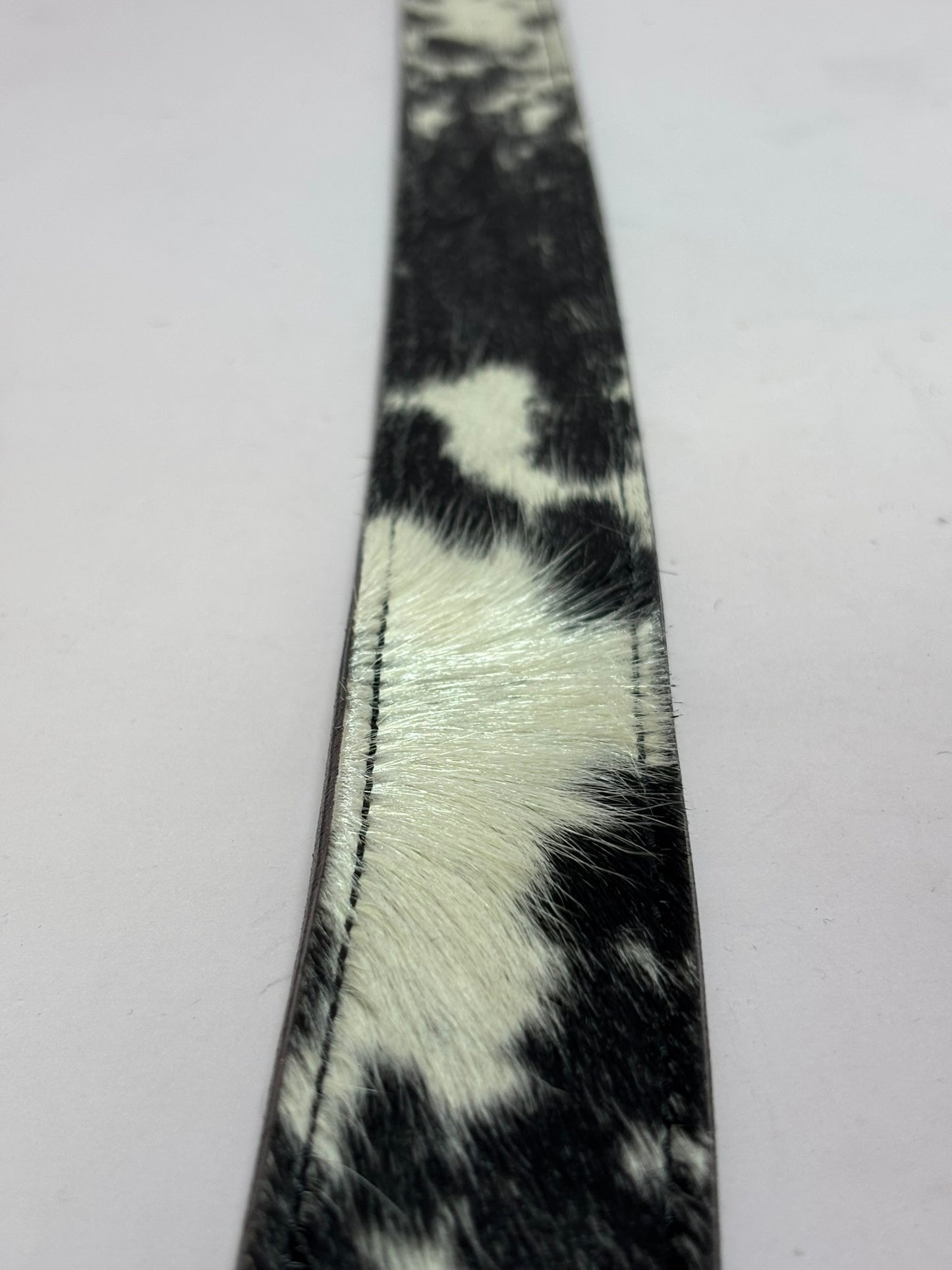 Premium Natural Leather Belt with Real Cowhide Hair
