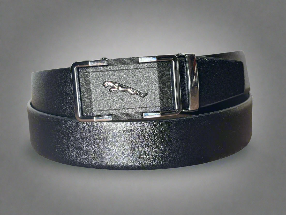 Imported Luxe Belt – Grain Black - Versatile Buckle Collection