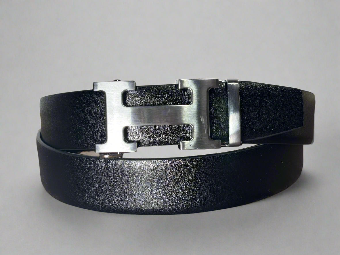 Imported Luxe Belt – Grain Black - Versatile Buckle Collection