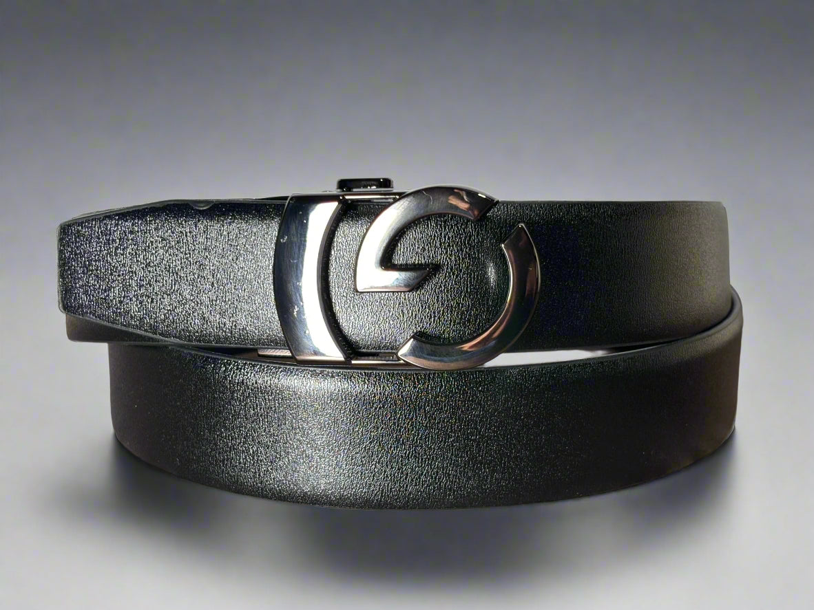 Imported Luxe Belt – Grain Black - Versatile Buckle Collection