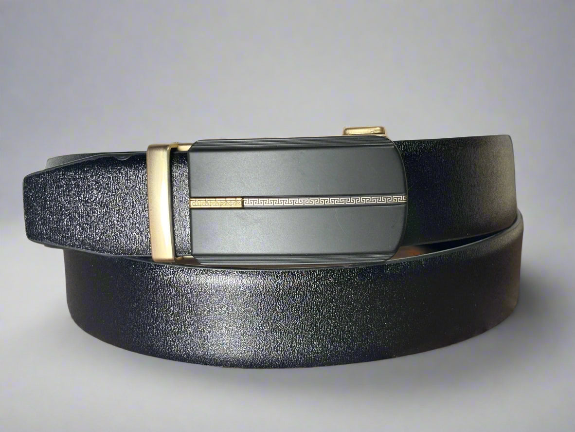 Imported Luxe Belt – Grain Black - Versatile Buckle Collection