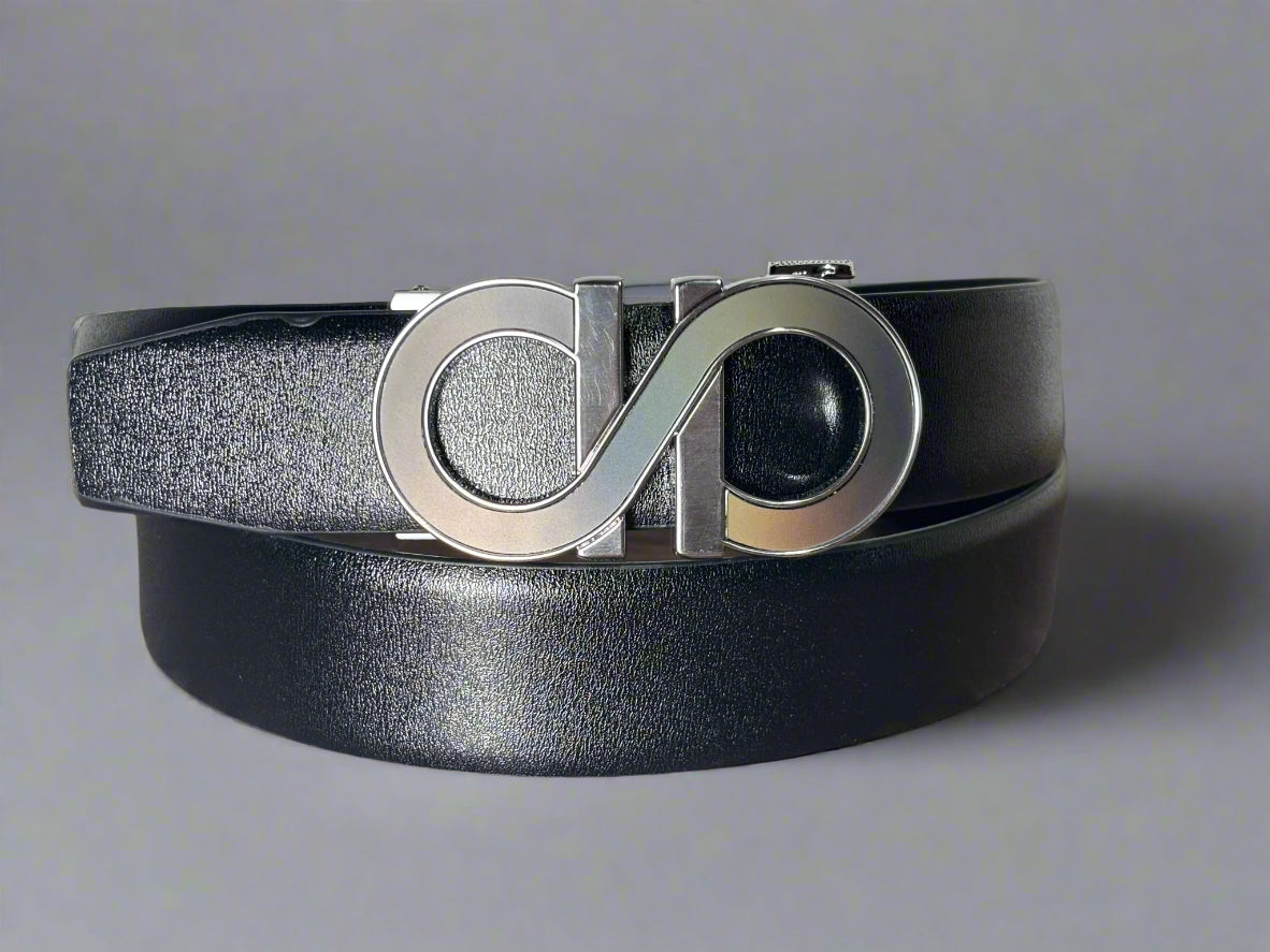 Imported Luxe Belt – Grain Black - Versatile Buckle Collection