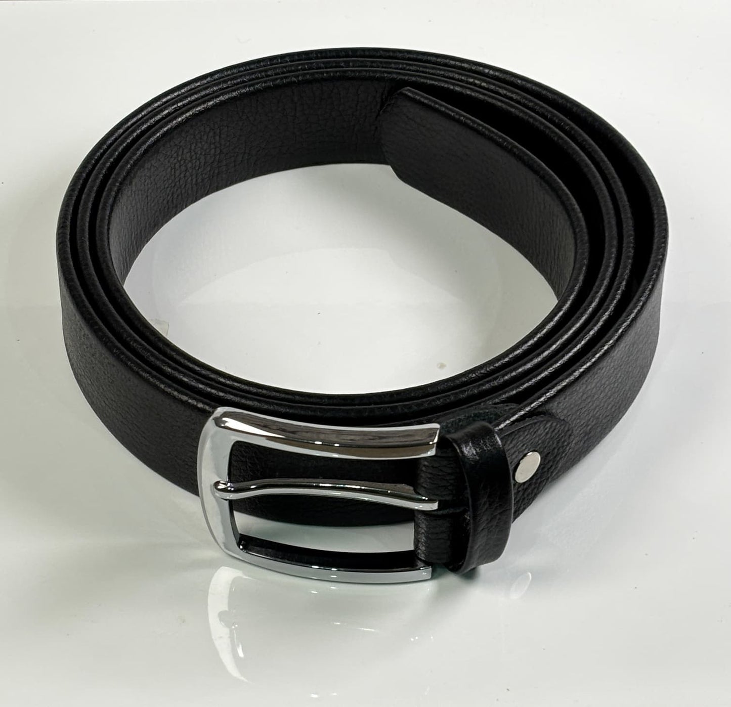 Black Full Grain 100% Pure Leather Belt- No Peeling or Cracking - Best For Dress Pant