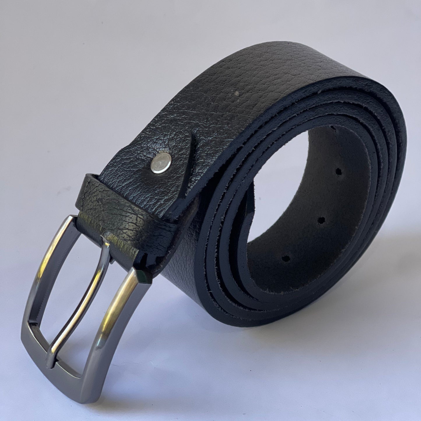 Full Grain Buffalo Leather Belt - Black, 2-Year Warranty