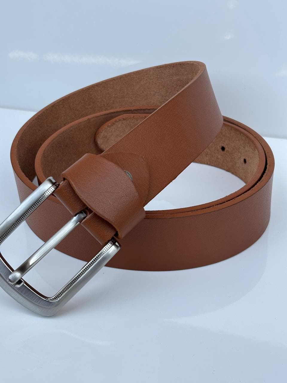 Full Grain 100% Pure Leather Belt - No Peeling or Cracking - Best For Jeans- Clay Brown