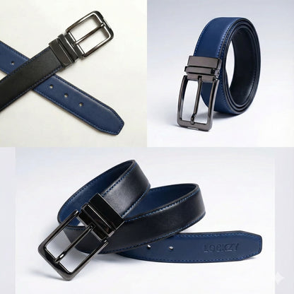 Real Full Grain 100% Cow Leather, Not Artificial Premium Auto Lock Belt – Blue – Soft, Durable, Elite