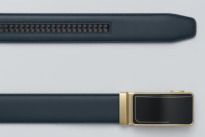 Real Full Grain 100% Cow Leather, Not Artificial Premium Auto Lock Belt – Blue – Soft, Durable, Elite