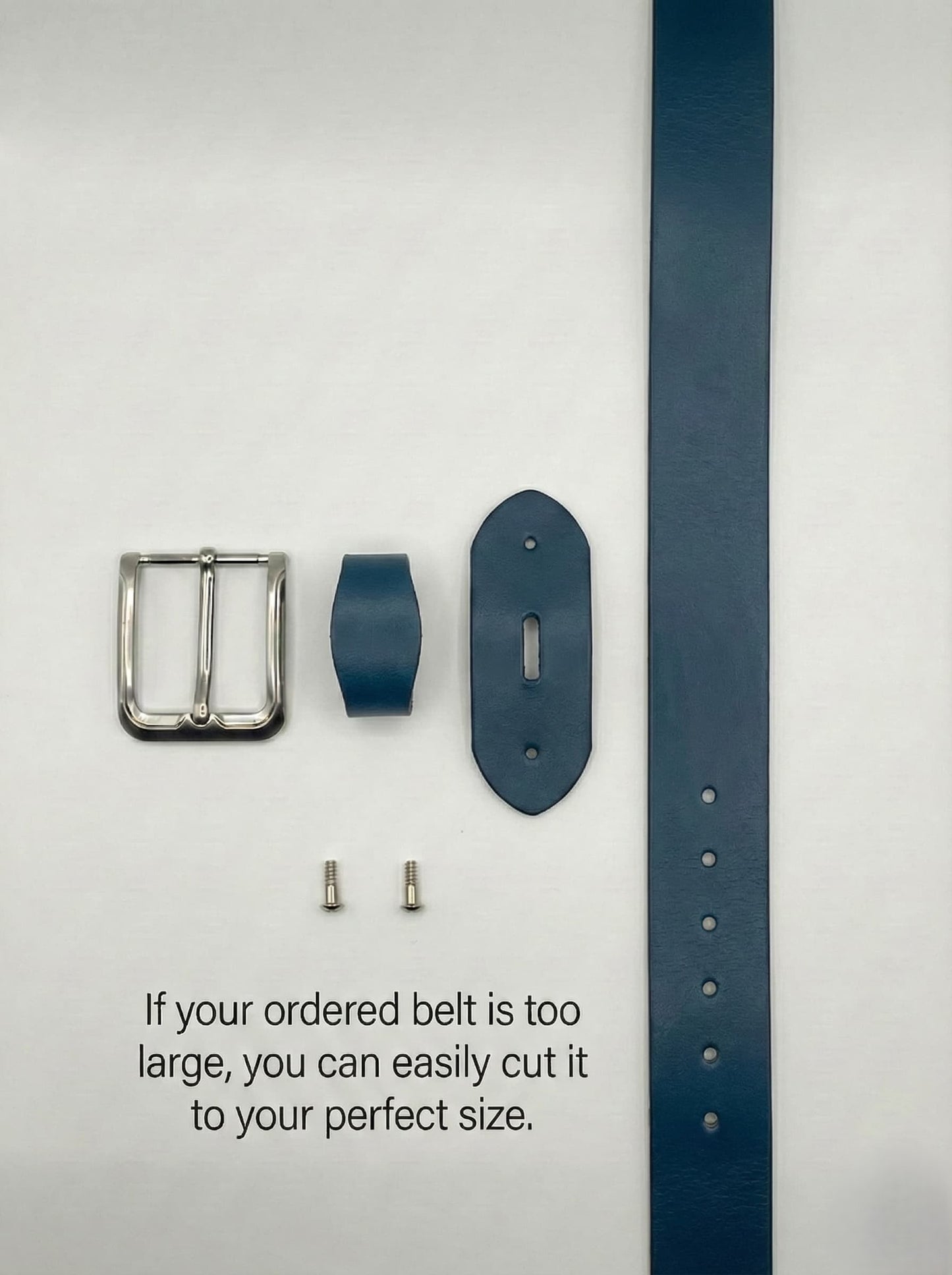 Pull Up Buffalo Leather Belt - Blue, Best For Jeans