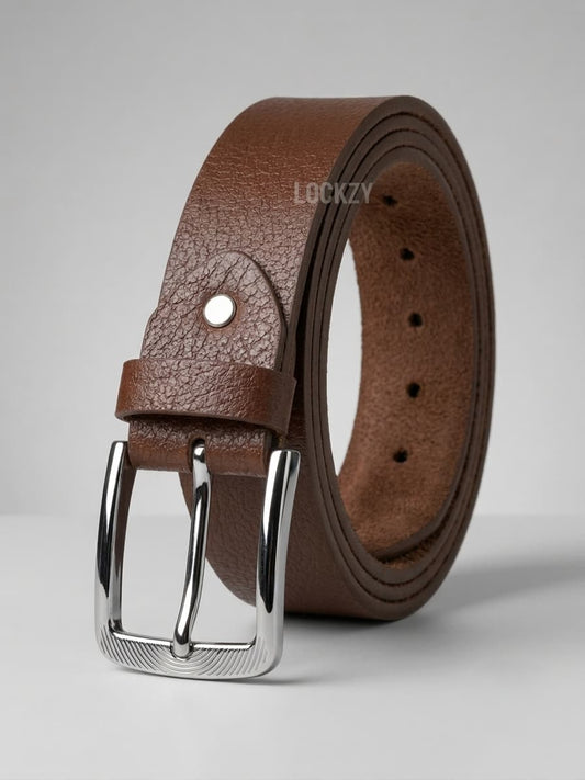 Full Grain 100%  Pure Leather Belt -  No Peeling or Cracking - Best For Jeans- Brown