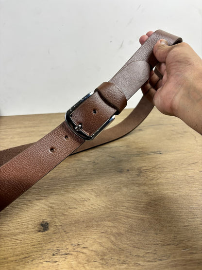 Full Grain 100%  Pure Leather Belt -  No Peeling or Cracking - Best For Jeans- Brown