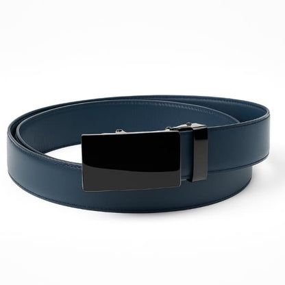 Real Full Grain 100% Cow Leather, Not Artificial Premium Auto Lock Belt – Blue – Soft, Durable, Elite