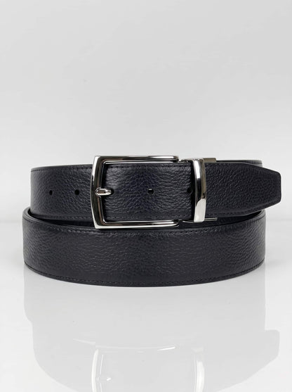 2-in-1 Natural Cow Leather Belt - Black & Camel