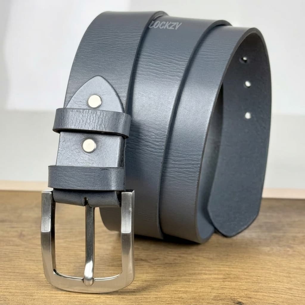 Pull Up Leather Belt Grey - 40 MM
