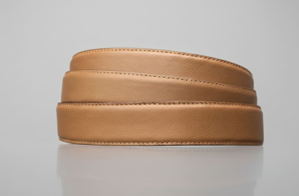 Real Full Grain 100 % Cow Leather, Not Artificial Premium Auto Lock Belt - Mustard – Soft, Durable, Elite