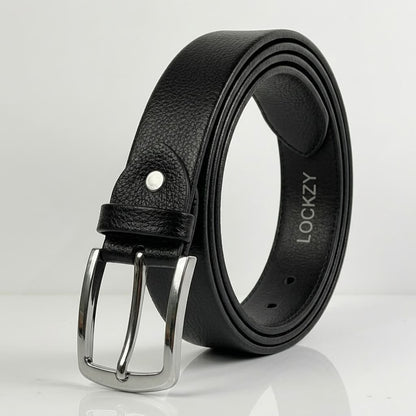 Black Full Grain 100%  Pure Leather Belt- No Peeling or Cracking - Best For Dress Pant