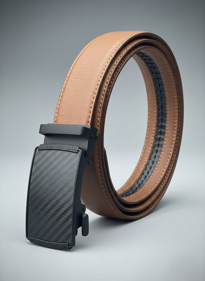 Real Full Grain 100 % Cow Leather, Not Artificial Premium Auto Lock Belt - Mustard – Soft, Durable, Elite