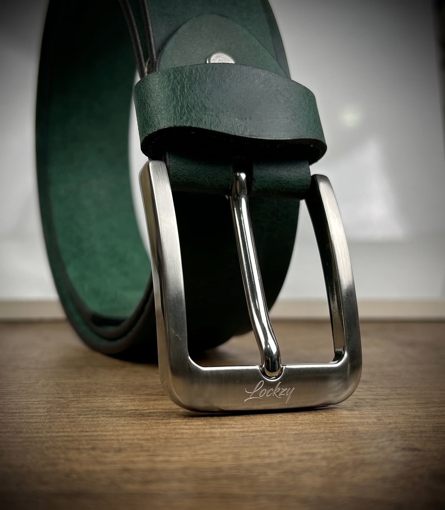 Pull Up Leather Belt 40MM Green
