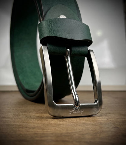 Pull Up Leather Belt 40MM Green