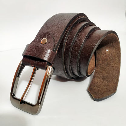 Full Grain 100%  Pure Leather Belt - No Peeling or Cracking- Best For Jeans - Chocolate Brown