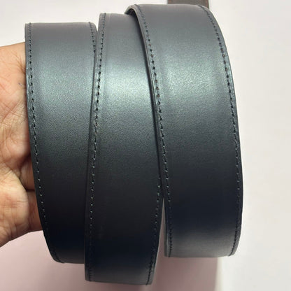 2-in-1 Double-Sided Natural Cow Leather Belt - Black & Brown Textured