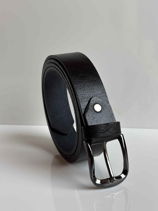 Black Full Grain 100%  Pure Leather Belt- No Peeling or Cracking - Best For Dress Pant