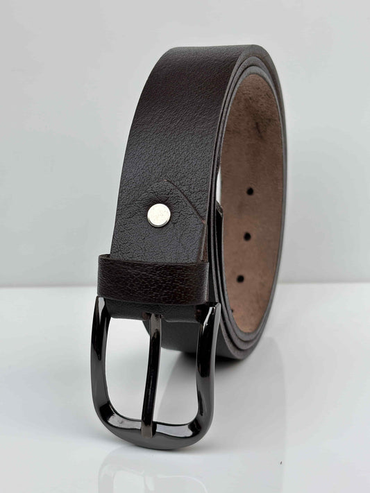 Chocolate Brown Full Grain 100%  Pure Leather Belt - No Peeling or Cracking - Best For Dress Pant