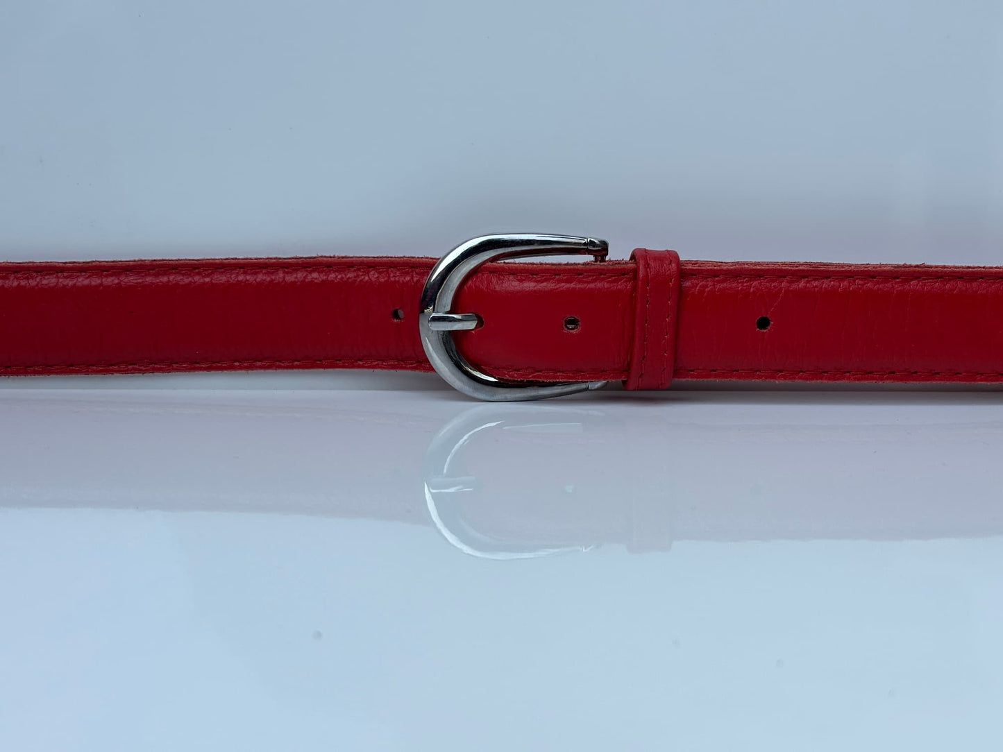 Lockzy Women's 30mm Genuine Red Leather Belt