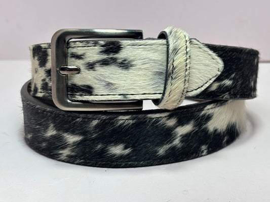 Premium Natural Leather Belt with Hair and 2-Year Anti-Peeling Warranty