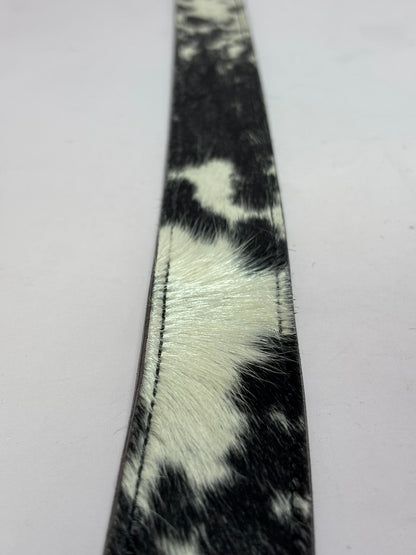 Premium Natural Leather Belt with Real Cowhide Hair