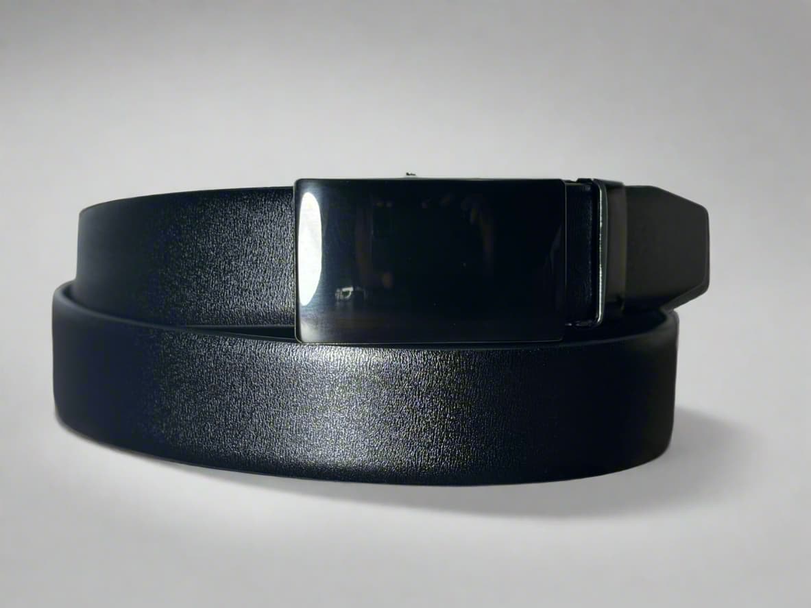 Imported Luxe Belt – Grain Black - Versatile Buckle Collection