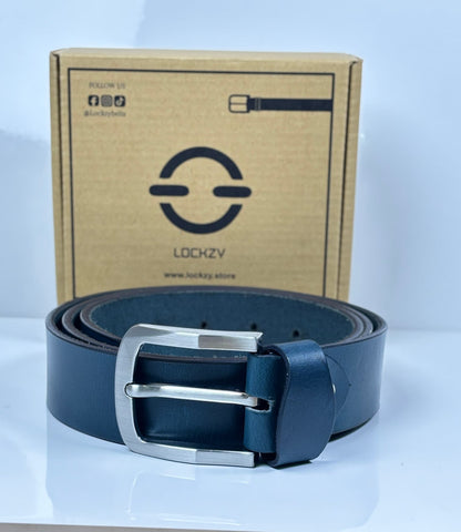 Pull Up Buffalo Leather Belt - Blue, Best For Jeans