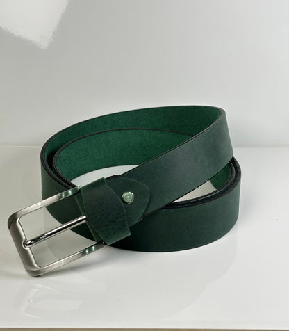 Pull Up Leather Belt 40MM Green