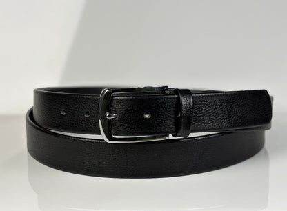 Black Full Grain 100%  Pure Leather Belt- No Peeling or Cracking - Best For Dress Pant