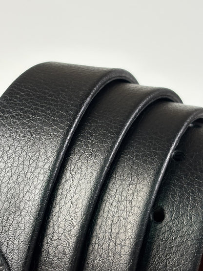 Black Full Grain 100%  Pure Leather Belt- No Peeling or Cracking - Best For Dress Pant