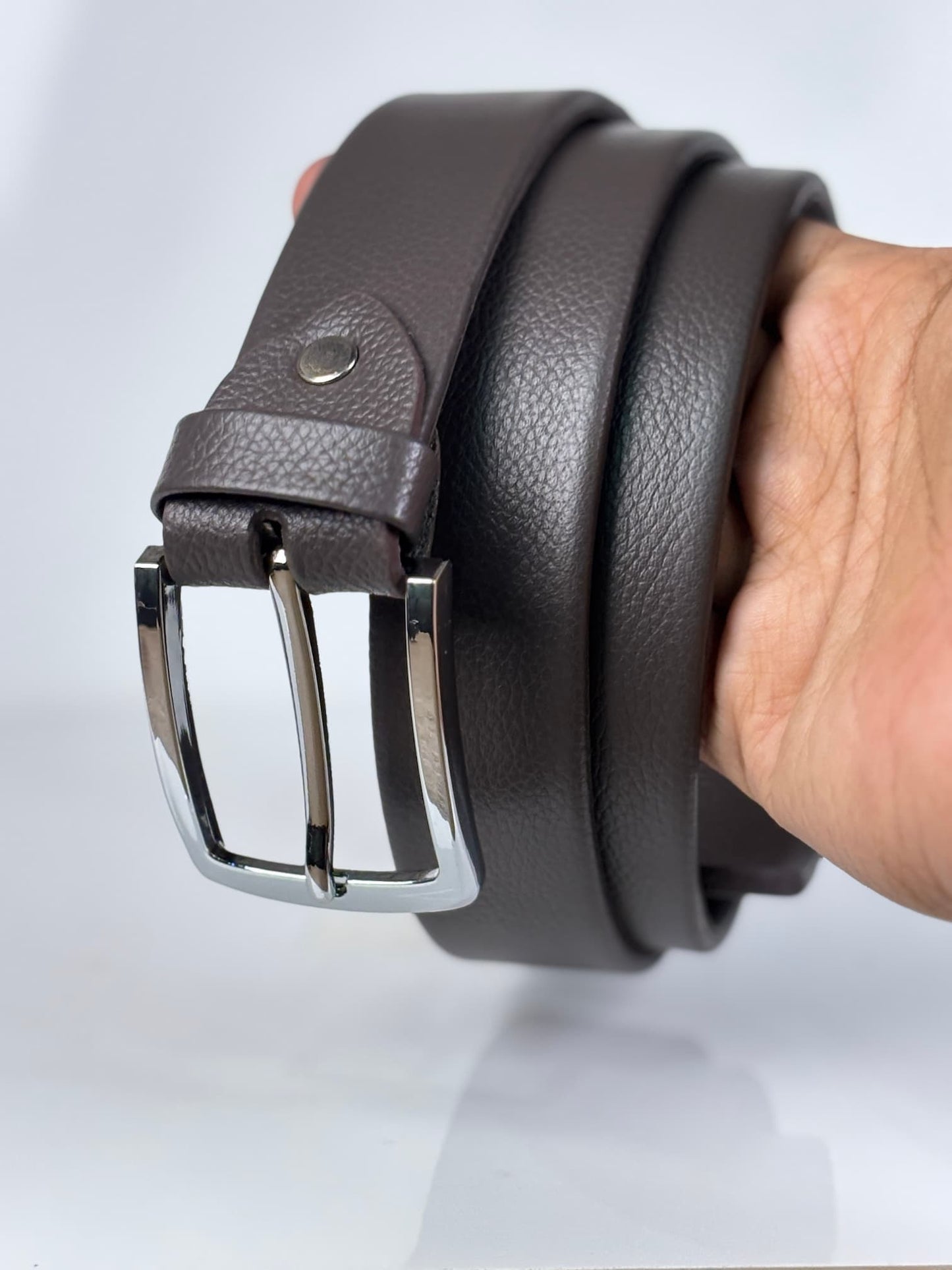 Lockzy Liver Brown 3-Fold Leather Belt – 35mm Premium Full Grain