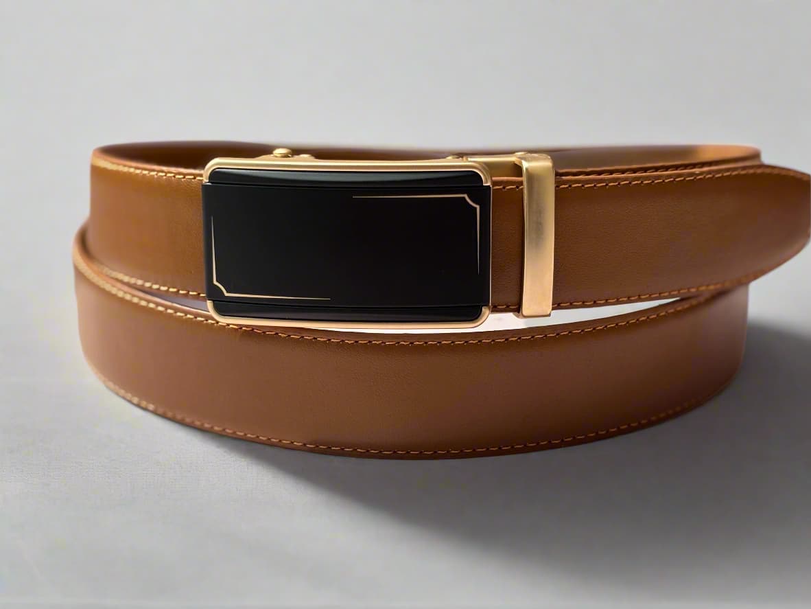 Real Full Grain 100 % Cow Leather, Not Artificial Premium Auto Lock Belt - Mustard – Soft, Durable, Elite