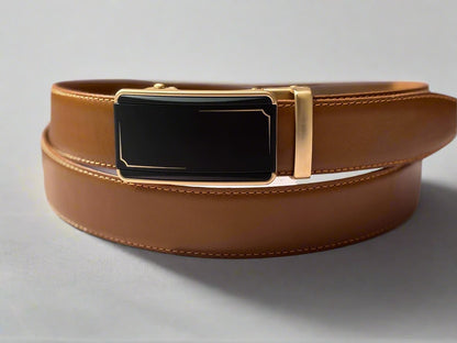 Real Full Grain 100 % Cow Leather, Not Artificial Premium Auto Lock Belt - Mustard – Soft, Durable, Elite