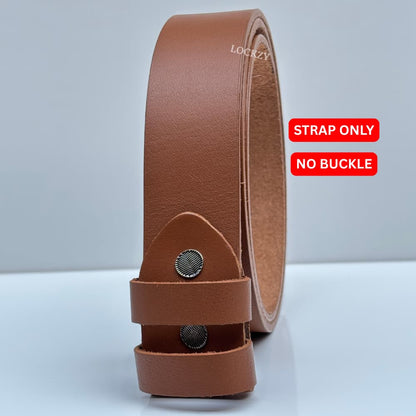 40 MM Only Strap No Buckle 100%  Pure Leather Strap - Clay Brown