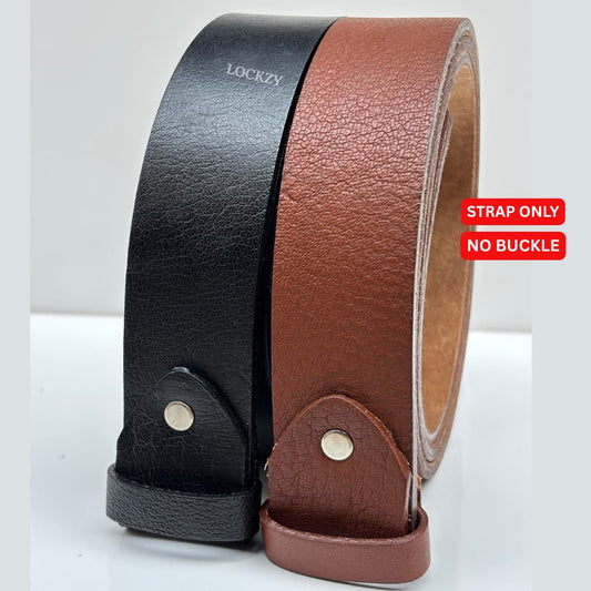 Lockzy Duo Premium 40mm Belt Straps | Full Grain Jet Black & Saddle Brown | Genuine Replacement Set | No Buckle (Copy)