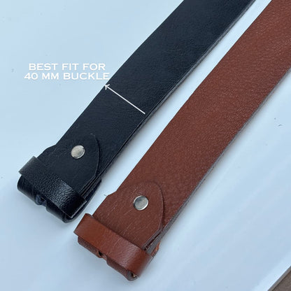 Lockzy Duo Premium 40mm Belt Straps | Full Grain Jet Black & Saddle Brown | Genuine Replacement Set | No Buckle (Copy)
