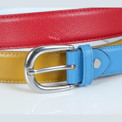 Lockzy Women’s Bold Leather Belt Pack of 3