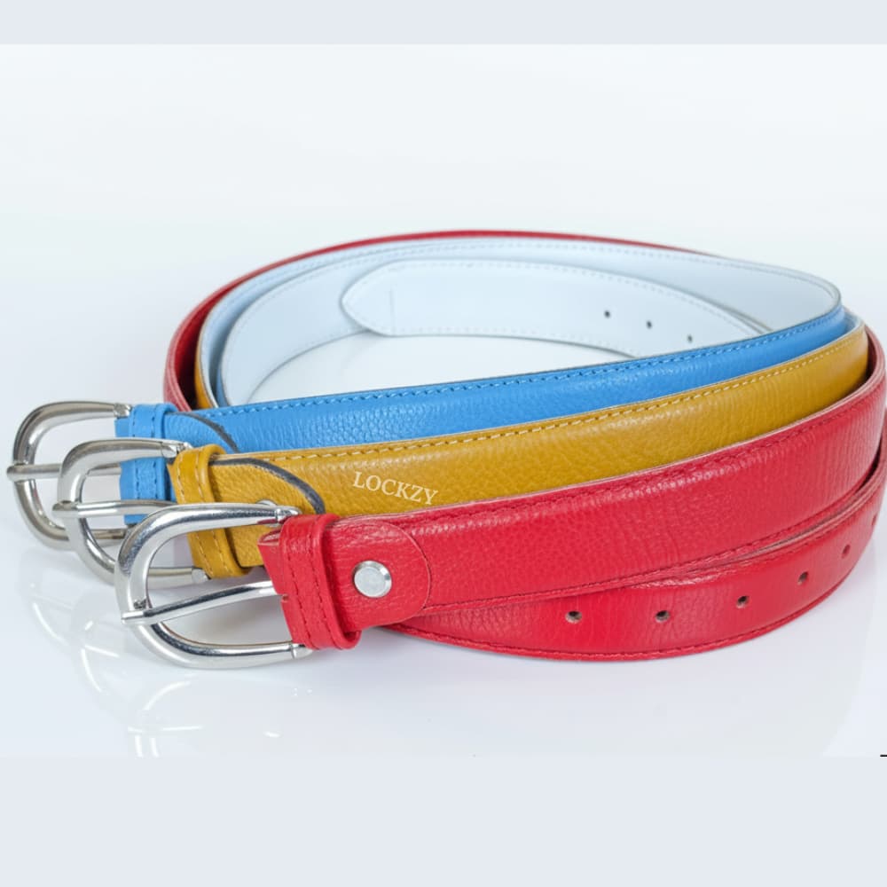 Lockzy Women’s Bold Leather Belt Pack of 3