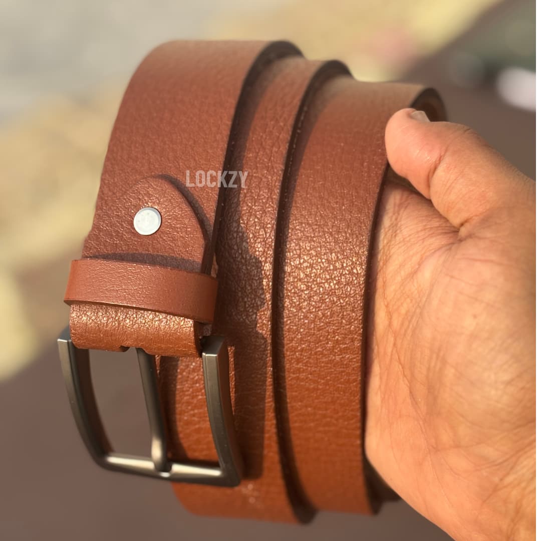 Full Grain 100%  Pure Leather Belt - No Peeling or Cracking- Best For Jeans - Saddle Brown