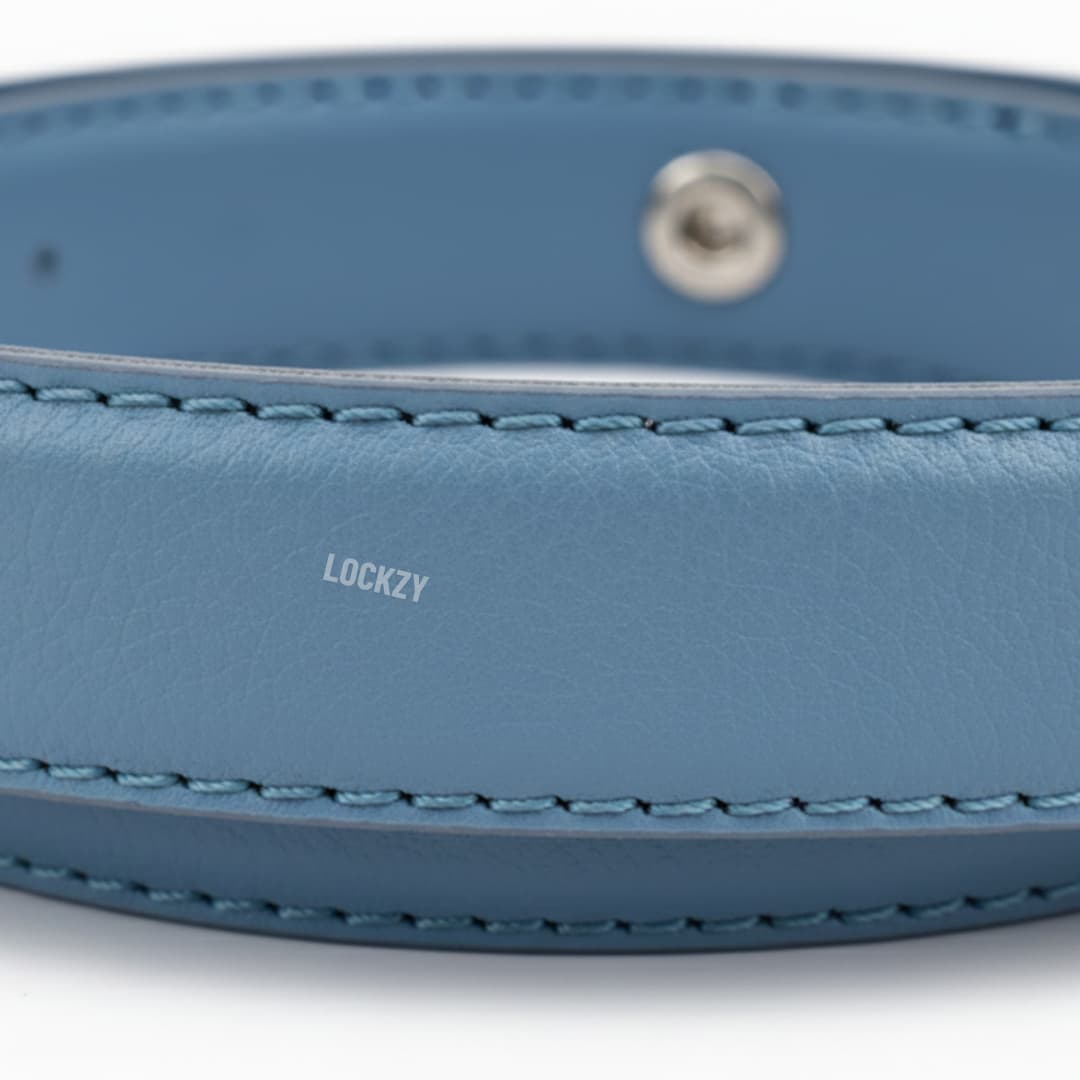Lockzy Sky Blue 30mm Women’s Full Grain Leather Belt