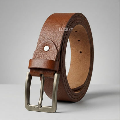 Full Grain 100%  Pure Leather Belt - No Peeling or Cracking- Best For Jeans - Saddle Brown