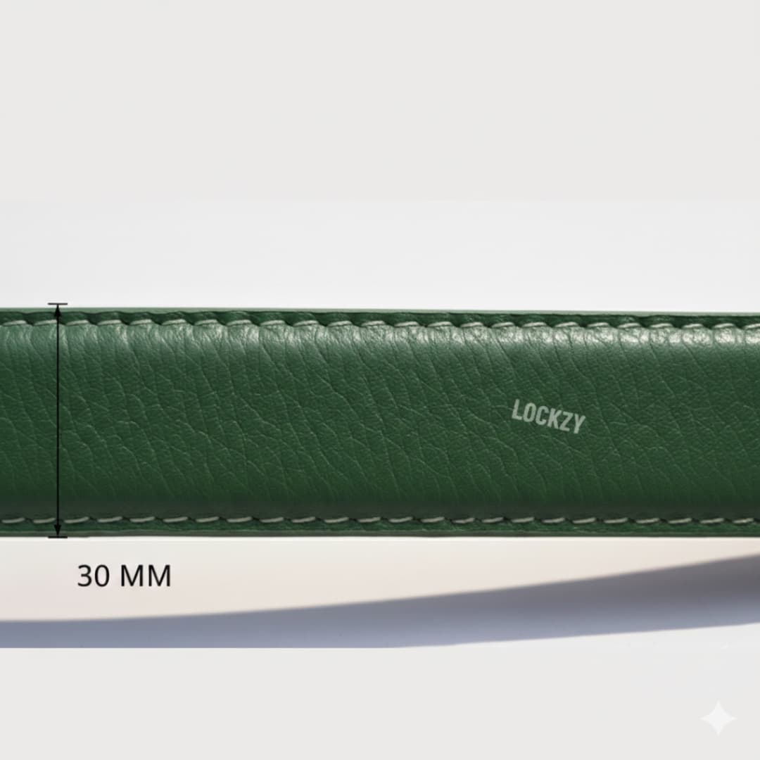 Lockzy Forest Green 30mm Women’s Full Grain Leather Belt